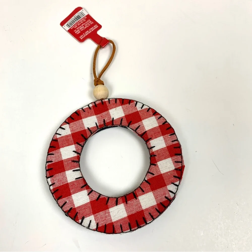TARGET Letter O Plaid Fabric Christmas Ornament